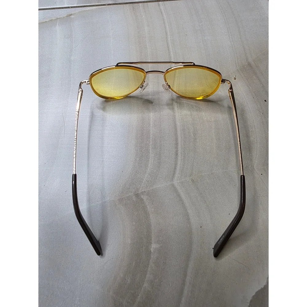 Zenni Optical Gold Aviator Frames Only 419014 Retro Double Bridge Eye Glasses D1
